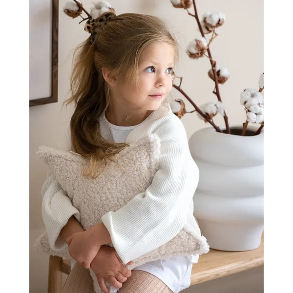 Krem dječji jastuk za sjedenje od bouclé tkanine Star – Wigiwama-image-2