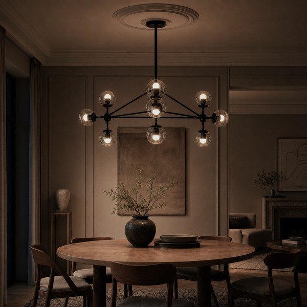 Crna metalna viseća svjetiljka sa staklenim sjenilom Abira – Premier Housewares-image-1