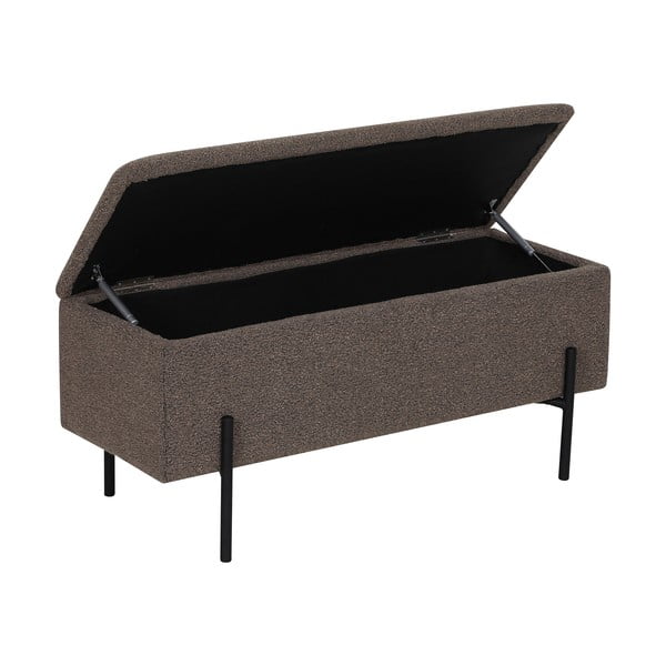 Smeđa klupa od bouclé tkanine Watford – House Nordic-image-4