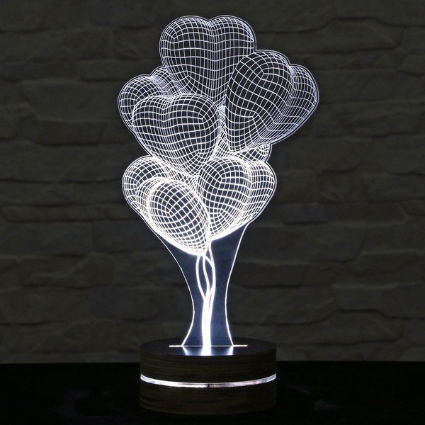 3D stolna lampa Heart Ballons