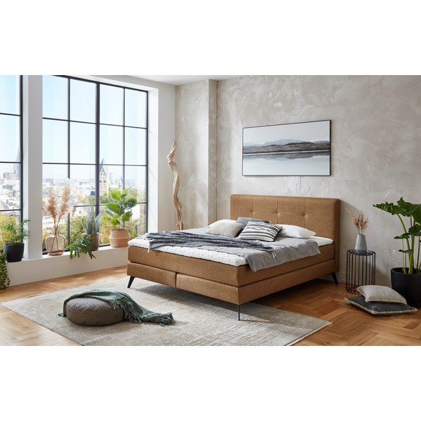 Smeđi boxspring krevet 180x200 cm ANCONA – Meise Möbel-image-1