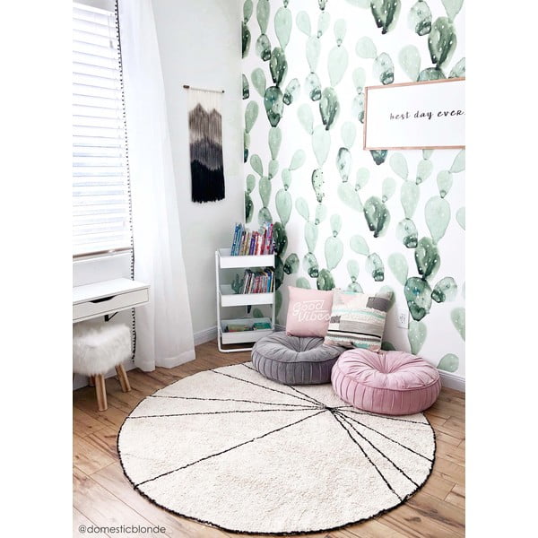 Krem periv/ručno rađen pamučan okrugao tepih ø 160 cm Trace Beige – Lorena Canals-image-3