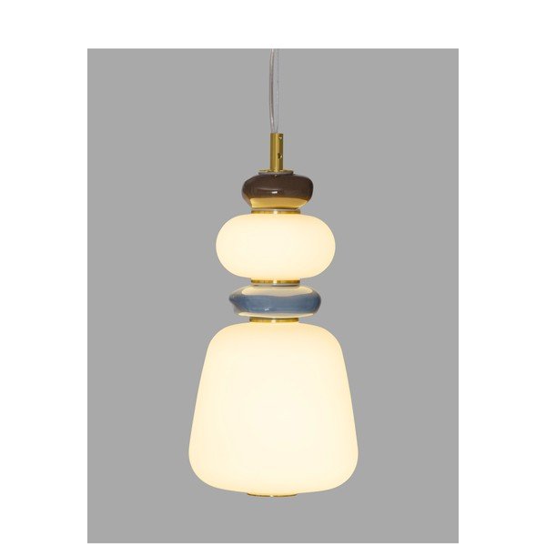 Bijela/u zlatnoj boji metalna LED viseća svjetiljka s mogućnosti zatamnjivanja s porculanskim sjenilom/sa staklenim sjenilom ø 17 cm Palo – Nova Luce-image-1
