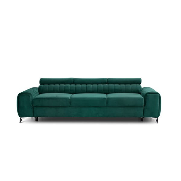 Zelena baršunasti sklopiva sofa 261 cm Laurence – ELTAP