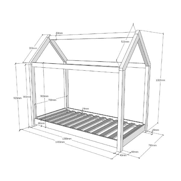 Dječji krevetić Vipack Cabane, 70 x 140 cm-image-3