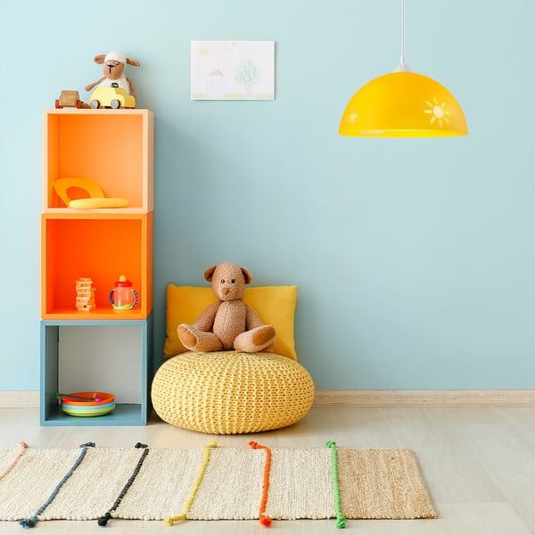 Oker žuta dječja svjetiljka sa staklenim sjenilom ø 30 cm Day & Night – LAMKUR-image-1