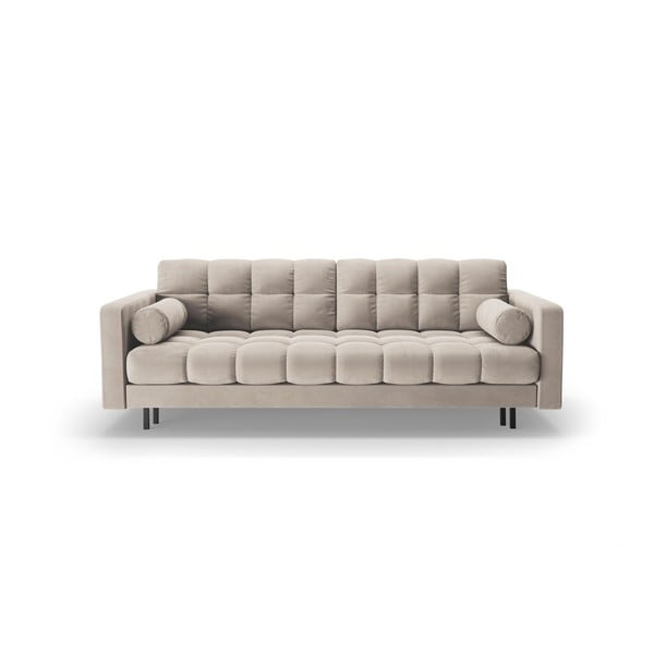 Bež baršunasti sklopiva/s prostorom za odlaganje sofa 222 cm Bali – Cosmopolitan Design