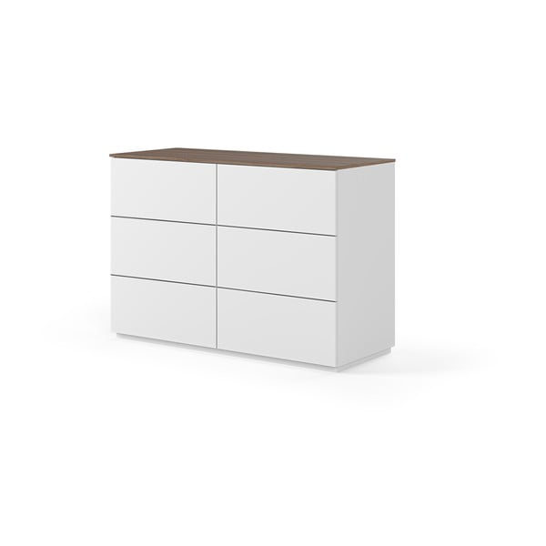 Bijela komoda s ladicama i pločom u dekoru oraha TemaHome Join, 120 x 84 cm-image-2