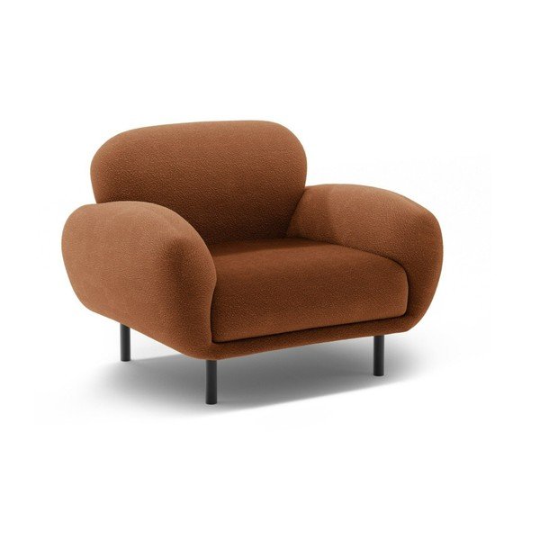 Fotelja od bouclé tkanine boja terakote Poppy – Micadoni 