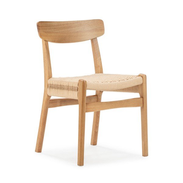 Blagovaonske stolice u setu 2 kom od masivnog kaučuka u prirodnoj boji Biel – MOME