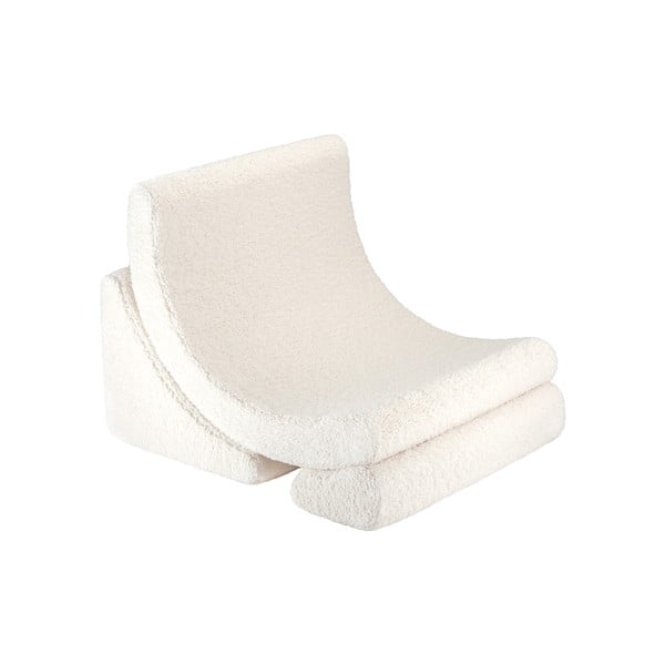 Krem dječja fotelja od bouclé tkanine Moon – Wigiwama
