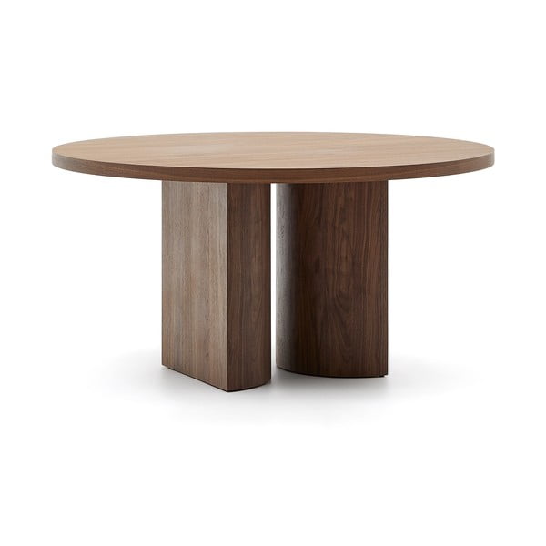 Smeđi okrugli blagovaonski stol u dekoru oraha ø 150 cm Nealy – Kave Home-image-2