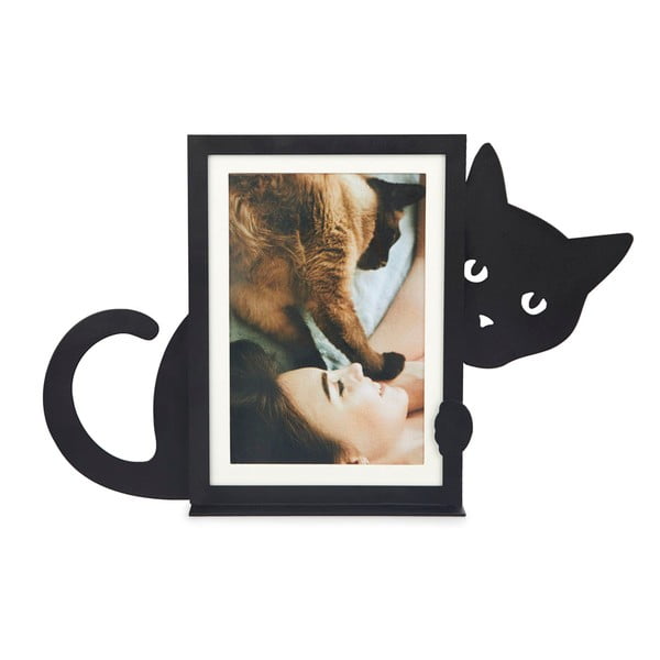 Crni metalni stojeći okvir 31x19,5 cm Hidden Cat – Balvi