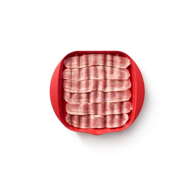 Crvena silikonska posuda za pripremu slanine Lékué Bacon-image-3