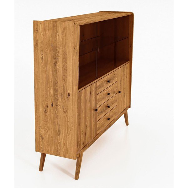 Vitrina od hrastovog drveta 160x154 cm Retro - The Beds-image-3