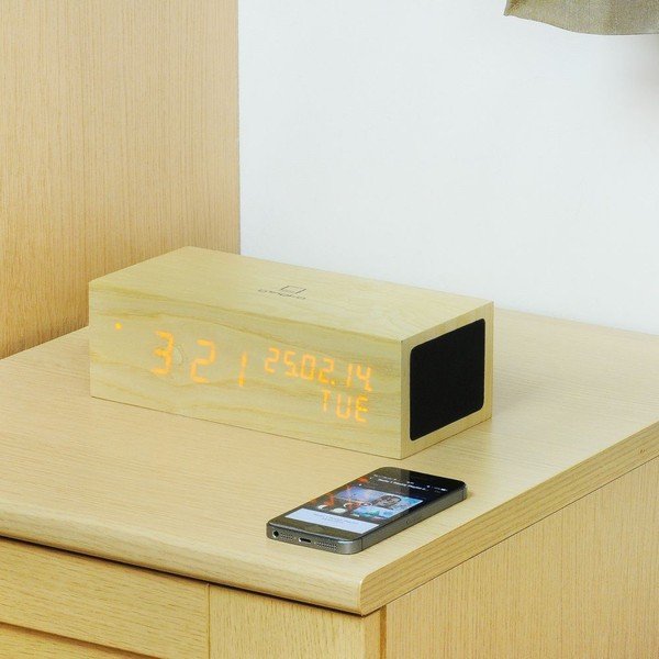 Oak Click Clock zvučnik s narančastom LED budilicom-image-4