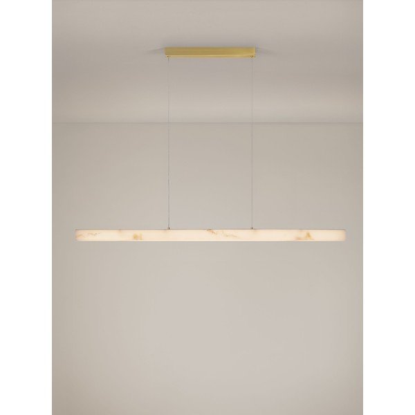 Bijela/mjedena LED viseća svjetiljka u kamenom dekoru s mogućnosti zatamnjivanja Vaster – Nova Luce-image-4