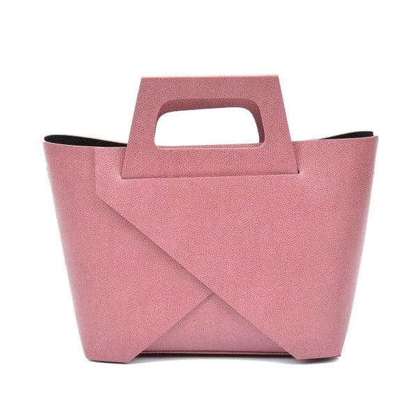 Ružičasta kožna torbica Carla Ferreri Square