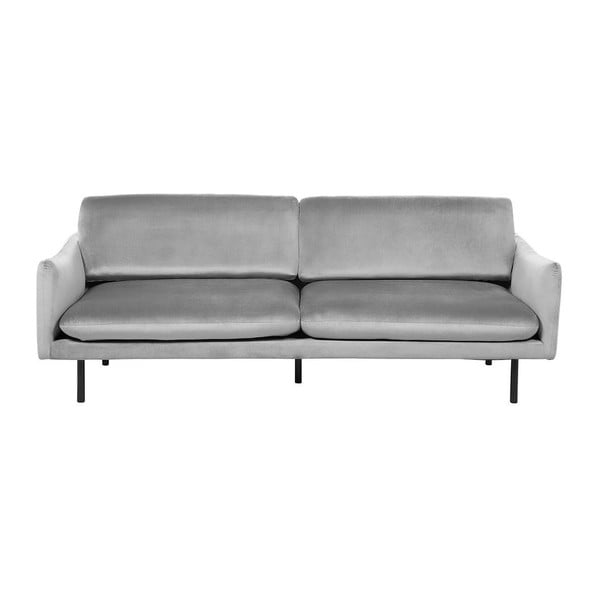 Svijetlo siva trosjeda sofa s baršunastim izgledom Monobeli Aaron