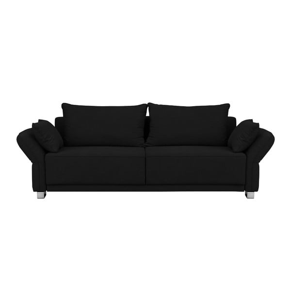 Crni kauč na razvlačenje s prostorom za odlaganje Windsor &amp; Co Sofas Casiopeia, 245 cm