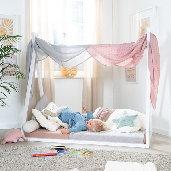 Bijeli dječji krevet u obliku kućice 70x140 cm Montessori – Roba-image-3