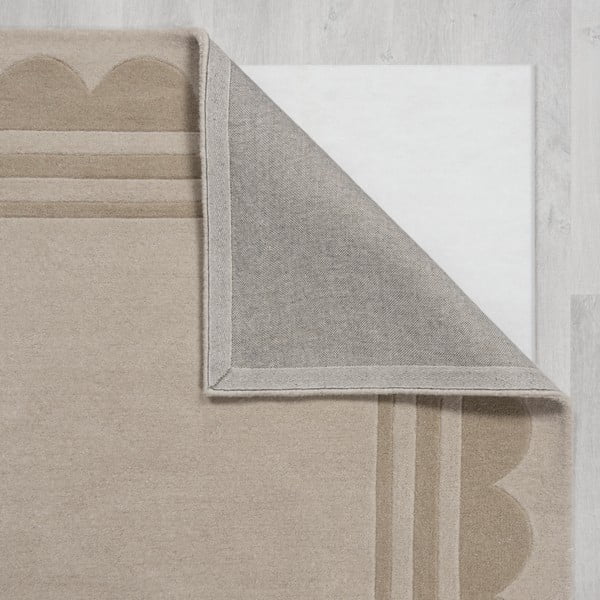 Ručno rađena vunena staza u prirodnoj boji 80x230 cm Lois Scallop – Flair Rugs-image-3