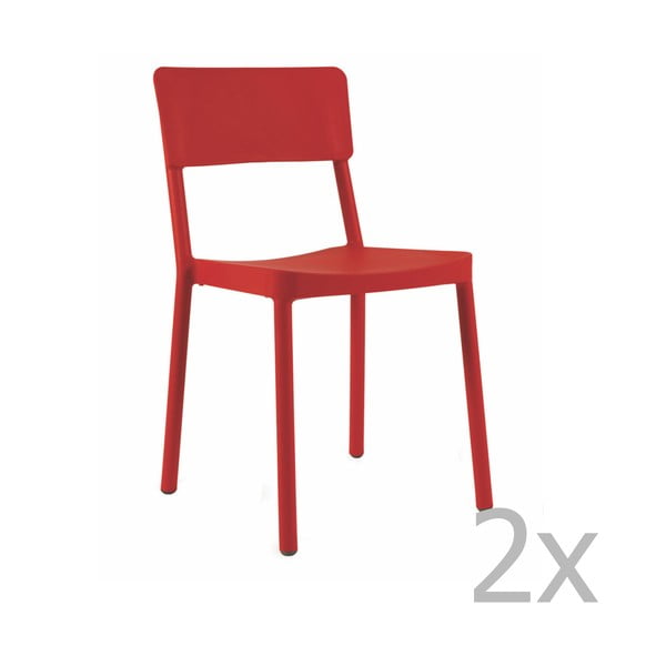 Set od 2 crvene vrtne stolice Resol Lisboa