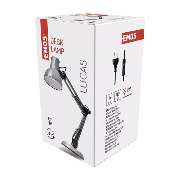 Siva stolna lampa (visina 48 cm) Lucas – EMOS-image-1
