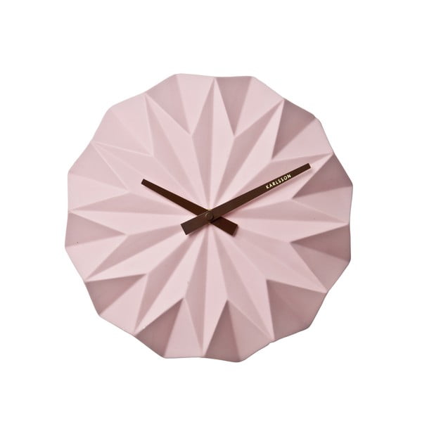 Karlsson Origami ružičasti zidni sat