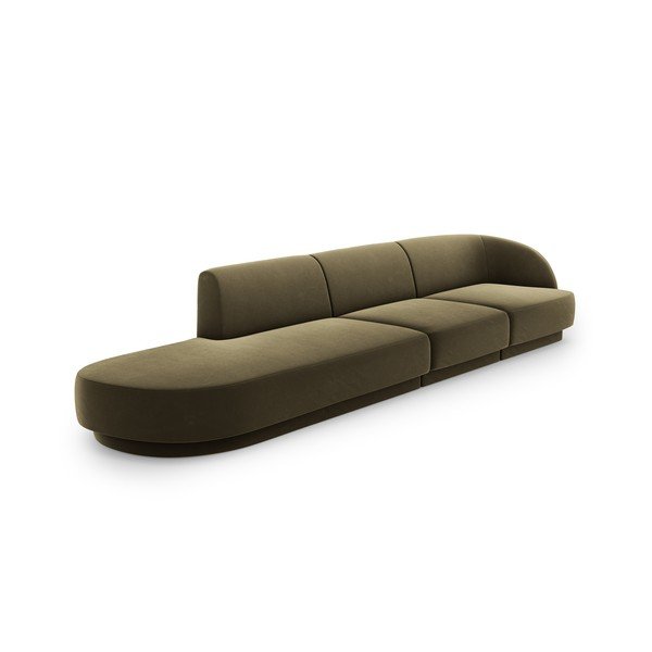 Zelena baršunasta sofa 302 cm Miley – Micadoni Home-image-3