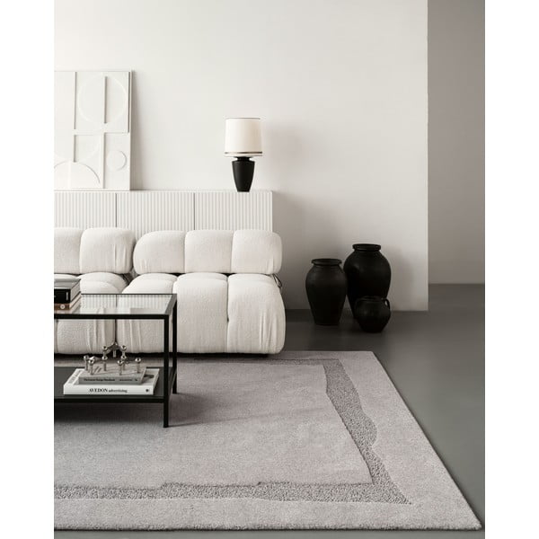 Sivi vunen tepih 200x300 cm Morphic Rocca – Agnella-image-3
