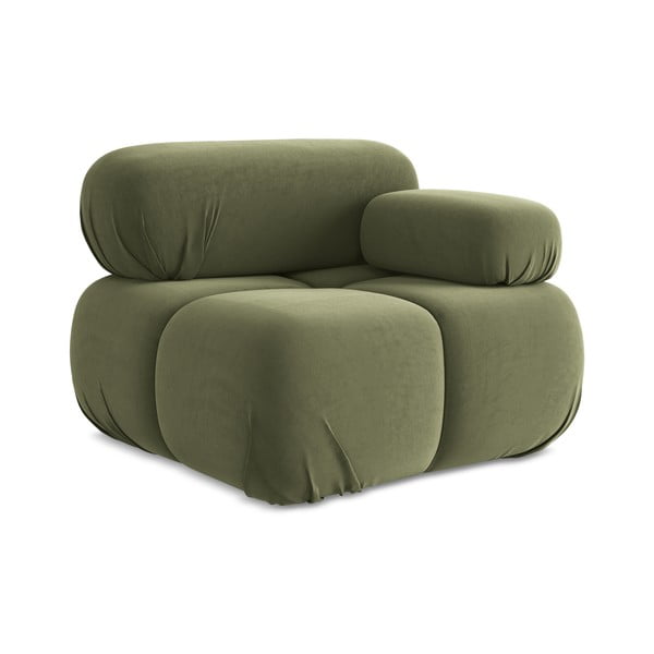 Svijetlo zelena baršunasti modularna sjedeća garnitura (s desnim kutom) Lokua – Makamii-image-1