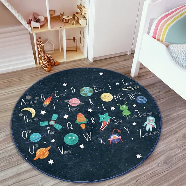 Tamno plavi dječji tepih ø 100 cm Comfort – Mila Home-image-3