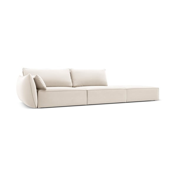 Bež baršunasta sofa s lijevim kutom 264 cm Vanda – Mazzini Sofas-image-1