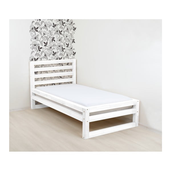 Bijeli drveni krevet za jednu osobu Benlemi DeLuxe, 200 x 90 cm