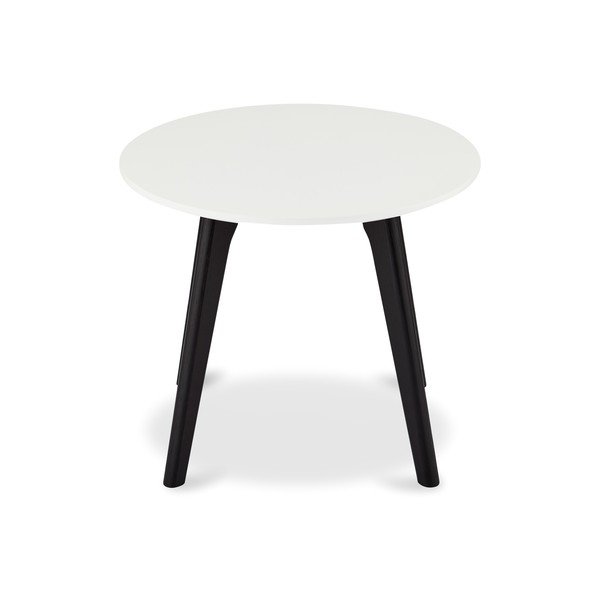 Crno-bijeli stolić za kavu sa nogama od hrastovog drveta Furnhouse Life, ø 48 cm-image-1