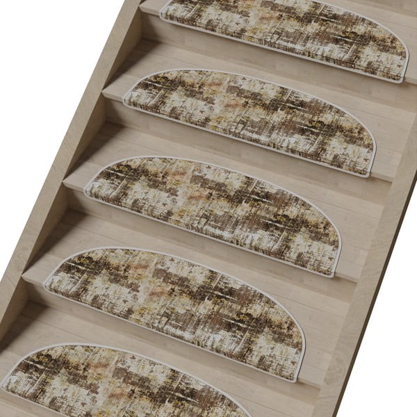 Bež set tepiha za stepenice 16 kom 20x65 cm Abstract – Vitaus-image-1