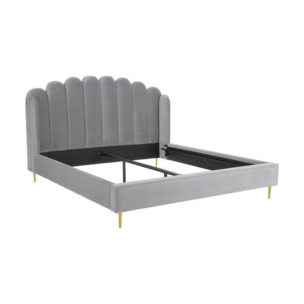 Sivi tapecirani krevet Westwing Collection Glamour, 180 x 200 cm-image-4