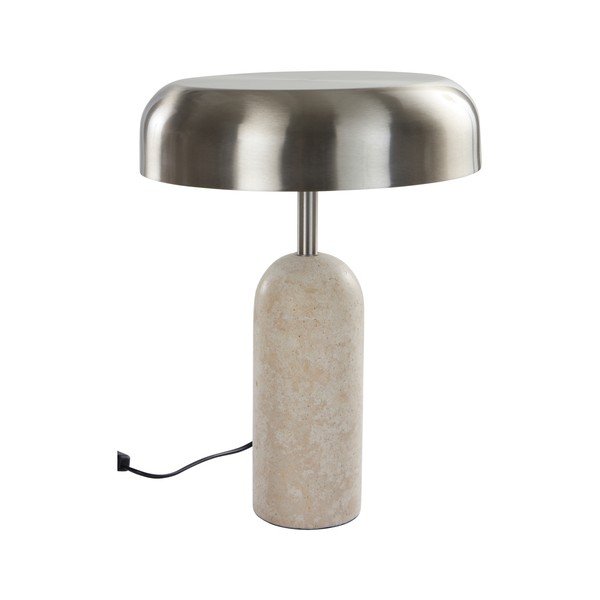 Stolna lampa 
od travertina
 u srebrnoj boji (visina 46 cm) Ina – Jotex