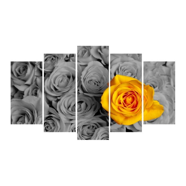 Višedijelna slika 3D Art Gris cvijet, 102 x 60 cm