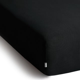 Crna plahta s gumom od jeseya 180x200 cm Amber – Restilo