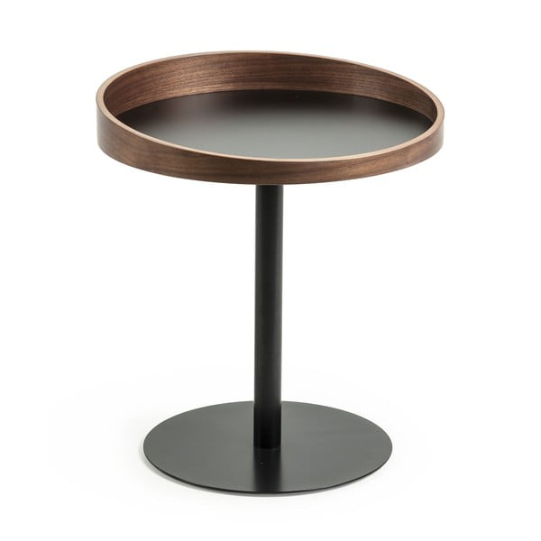 Okrugli pomoćni stol s pločom stola u dekoru oraha ø 46 cm Kaori – Kave Home