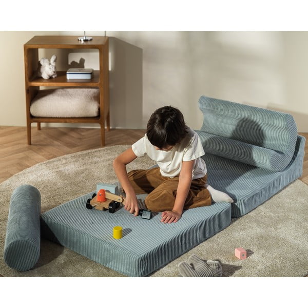 Mentol zelena dječja fotelja od samta Flipster – Wigiwama-image-1