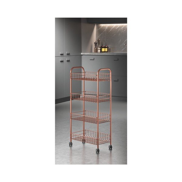 Metalna mobilna polica u bakrenoj boji 41x84 cm Ascona – Metaltex-image-3