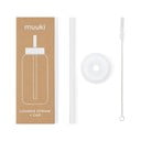 Silikonska slamka sa četkom za čišćenje/s poklopcem Clear  – Muuki