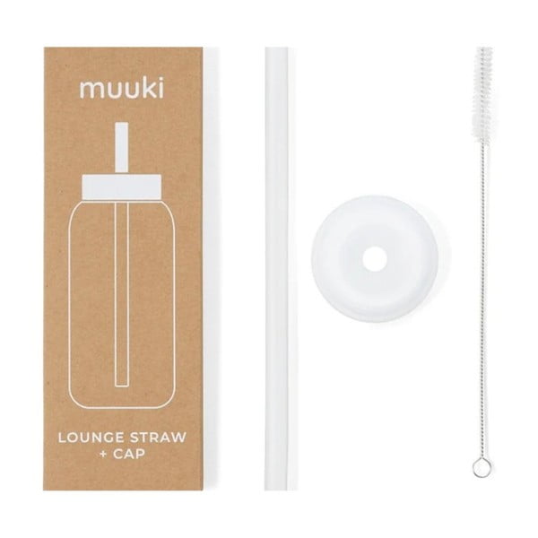 Silikonska slamka sa četkom za čišćenje/s poklopcem Clear  – Muuki