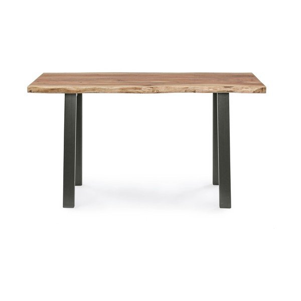 Crni/u prirodnoj boji pomoćni stol s pločom stola od bagrema 45x130 cm Aron – Bizzotto