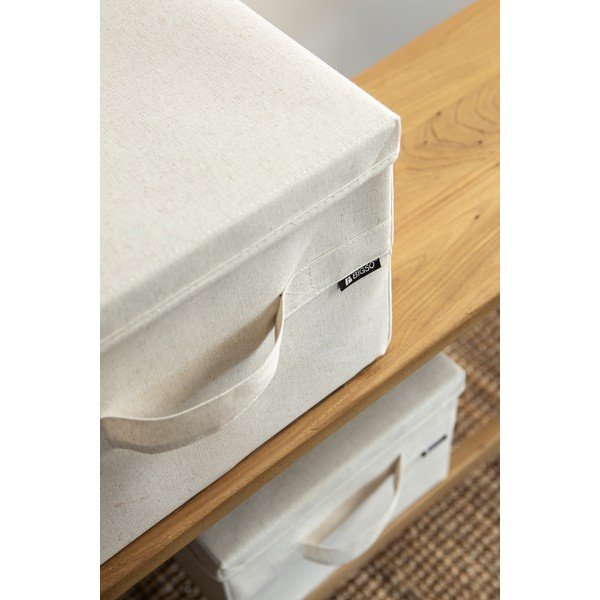 Bež tekstilna kutija za pohranu s poklopcem 31x41x22 cm Soft Storage Medium – Bigso-image-2