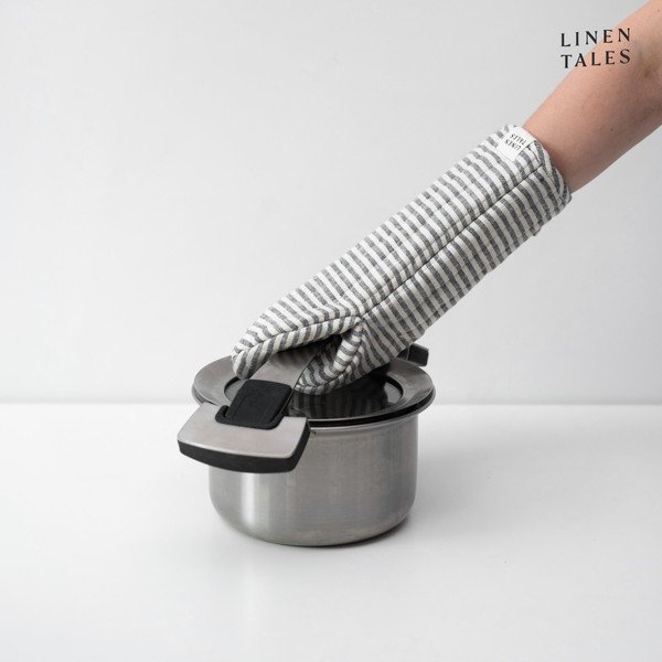 Lanena kuhinjska rukavica Thin Black Stripes – Linen Tales-image-1