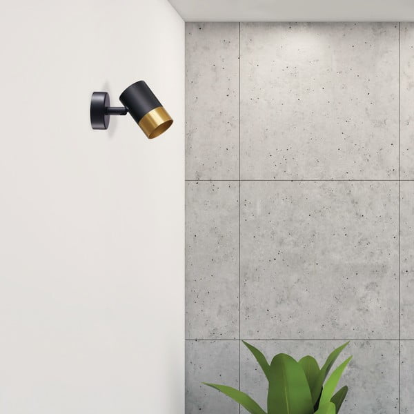 Crna/u zlatnoj boji zidna lampa Tobi – Candellux Lighting-image-1